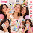 Glitter Flower Diamond Case For iPhone 15, 3D Rhinestone Floral Phone Cover, Slim Shockproof Protective Bling Case, Mobile Case for Women &amp; Girls