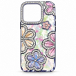 Glitter Flower Diamond Case For iPhone 15 Pro Max, 3D Rhinestone Floral Phone Cover, Slim Shockproof Protective Bling Case, Mobile Case for Women &amp; Girls