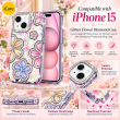 Glitter Flower Diamond Case For iPhone 15 Pro Max, 3D Rhinestone Floral Phone Cover, Slim Shockproof Protective Bling Case, Mobile Case for Women &amp; Girls
