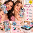 Glitter Flower Diamond Case For iPhone 15 Pro, 3D Rhinestone Floral Phone Cover, Slim Shockproof Protective Bling Case, Mobile Case for Women &amp; Girls