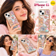 Glitter Flower Diamond Case For iPhone 15, 3D Rhinestone Floral Phone Cover, Slim Shockproof Protective Bling Case, Mobile Case for Women &amp; Girls