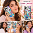 Glitter Flower Diamond Case For iPhone 15 Pro Max, 3D Rhinestone Floral Phone Cover, Slim Shockproof Protective Bling Case, Mobile Case for Women &amp; Girls