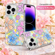 Glitter Flower Diamond Case For iPhone 15 Pro Max, 3D Rhinestone Floral Phone Cover, Slim Shockproof Protective Bling Case, Mobile Case for Women &amp; Girls