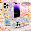 Glitter Flower Diamond Case For iPhone 15 Pro, 3D Rhinestone Floral Phone Cover, Slim Shockproof Protective Bling Case, Mobile Case for Women &amp; Girls