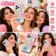 Glitter Flower Diamond Case For iPhone 15 Pro, 3D Rhinestone Floral Phone Cover, Slim Shockproof Protective Bling Case, Mobile Case for Women &amp; Girls