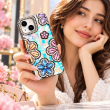 Glitter Flower Diamond Case For iPhone 15, 3D Rhinestone Floral Phone Cover, Slim Shockproof Protective Bling Case, Mobile Case for Women &amp; Girls
