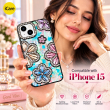 Glitter Flower Diamond Case For iPhone 15, 3D Rhinestone Floral Phone Cover, Slim Shockproof Protective Bling Case, Mobile Case for Women &amp; Girls