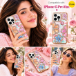 Glitter Flower Diamond Case For iPhone 15 Pro Max, 3D Rhinestone Floral Phone Cover, Slim Shockproof Protective Bling Case, Mobile Case for Women &amp; Girls