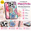 Glitter Flower Diamond Case For iPhone 15 Pro Max, 3D Rhinestone Floral Phone Cover, Slim Shockproof Protective Bling Case, Mobile Case for Women &amp; Girls