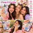 Glitter Flower Diamond Case For iPhone 15 Pro Max, 3D Rhinestone Floral Phone Cover, Slim Shockproof Protective Bling Case, Mobile Case for Women &amp; Girls
