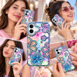 iPhone 16 Glitter Flower Diamond Case, Luxury 3D Rhinestone Floral Phone Cover, Slim Shockproof Bling Case for Weddings, Bridal Events &amp; Festivals