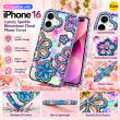 iPhone 16 Glitter Flower Diamond Case, Luxury 3D Rhinestone Floral Phone Cover, Slim Shockproof Bling Case for Weddings, Bridal Events &amp; Festivals