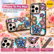 iPhone 16 Pro Max Glitter Flower Diamond Case, Luxury 3D Rhinestone Floral Phone Cover, Slim Shockproof Bling Case for Weddings, Bridal Events &amp; Festivals