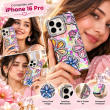 iPhone 16 Pro Glitter Flower Diamond Case, Luxury 3D Rhinestone Floral Phone Cover, Slim Shockproof Bling Case for Weddings, Bridal Events &amp; Festivals