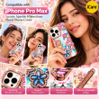 iPhone 16 Pro Max Glitter Flower Diamond Case, Luxury 3D Rhinestone Floral Phone Cover, Slim Shockproof Bling Case for Weddings, Bridal Events &amp; Festivals