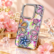 iPhone 16 Pro Max Glitter Flower Diamond Case, Luxury 3D Rhinestone Floral Phone Cover, Slim Shockproof Bling Case for Weddings, Bridal Events &amp; Festivals