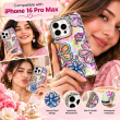 iPhone 16 Pro Max Glitter Flower Diamond Case, Luxury 3D Rhinestone Floral Phone Cover, Slim Shockproof Bling Case for Weddings, Bridal Events &amp; Festivals