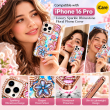 iPhone 16 Pro Glitter Flower Diamond Case, Luxury 3D Rhinestone Floral Phone Cover, Slim Shockproof Bling Case for Weddings, Bridal Events &amp; Festivals