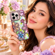 iPhone 16 Pro Glitter Flower Diamond Case, Luxury 3D Rhinestone Floral Phone Cover, Slim Shockproof Bling Case for Weddings, Bridal Events &amp; Festivals