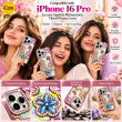 iPhone 16 Pro Glitter Flower Diamond Case, Luxury 3D Rhinestone Floral Phone Cover, Slim Shockproof Bling Case for Weddings, Bridal Events &amp; Festivals