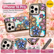 iPhone 16 Pro Glitter Flower Diamond Case, Luxury 3D Rhinestone Floral Phone Cover, Slim Shockproof Bling Case for Weddings, Bridal Events &amp; Festivals