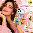 Glitter Flower Diamond Case For iPhone 18 Pro Max, Luxury Rhinestone Floral Phone Cover with Glossy Chrome Finish, Slim Shockproof Protective Bling Case for Women &amp; Girls