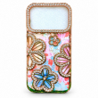 Glitter Flower Diamond Case For iPhone 18 Pro Max, Luxury Rhinestone Floral Phone Cover with Glossy Chrome Finish, Slim Shockproof Protective Bling Case for Women &amp; Girls