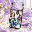 Glitter Flower Diamond Case For iPhone 18 Pro, Luxury Rhinestone Floral Phone Cover with Glossy Chrome Finish, Slim Shockproof Protective Bling Case for Women &amp; Girls