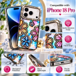 Glitter Flower Diamond Case For iPhone 18 Pro, Luxury Rhinestone Floral Phone Cover with Glossy Chrome Finish, Slim Shockproof Protective Bling Case for Women &amp; Girls