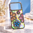 Glitter Flower Diamond Case For iPhone 18 Pro Max, Luxury Rhinestone Floral Phone Cover with Glossy Chrome Finish, Slim Shockproof Protective Bling Case for Women &amp; Girls