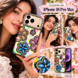 Glitter Flower Diamond Case For iPhone 18 Pro Max, Luxury Rhinestone Floral Phone Cover with Glossy Chrome Finish, Slim Shockproof Protective Bling Case for Women &amp; Girls