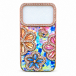 Glitter Flower Diamond Case For iPhone 18 Pro Max, Luxury Rhinestone Floral Phone Cover with Glossy Chrome Finish, Slim Shockproof Protective Bling Case for Women &amp; Girls