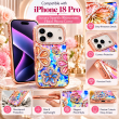 Glitter Flower Diamond Case For iPhone 18 Pro, Luxury Rhinestone Floral Phone Cover with Glossy Chrome Finish, Slim Shockproof Protective Bling Case for Women &amp; Girls
