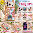 Glitter Flower Diamond Case For iPhone 18 Pro, Luxury Rhinestone Floral Phone Cover with Glossy Chrome Finish, Slim Shockproof Protective Bling Case for Women &amp; Girls