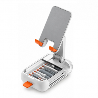 Gadget Cleaning Kit with Foldable Mobile Phone Stand, Multi-Function Electronics Cleaning Tools for Smartphone, Keyboard, Earbuds, Laptop, Screen &amp; Charging Case, iCare