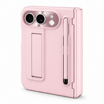 Apple iPhone Duo Foldable Phone Case, Shockproof Protective Cover with Integrated Stylus Holder, Multi-Angle Kickstand, Metal Camera Lens Protector and Full Hinge Protection, iCare