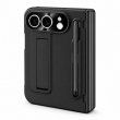 Apple iPhone Duo Foldable Phone Case, Shockproof Protective Cover with Integrated Stylus Holder, Multi-Angle Kickstand, Metal Camera Lens Protector and Full Hinge Protection, iCare