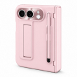 Apple iPhone Duo Foldable Phone Case, Shockproof Protective Cover with Integrated Stylus Holder, Multi-Angle Kickstand, Metal Camera Lens Protector and Full Hinge Protection, iCare