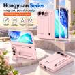 Apple iPhone Duo Foldable Phone Case, Shockproof Protective Cover with Integrated Stylus Holder, Multi-Angle Kickstand, Metal Camera Lens Protector and Full Hinge Protection, iCare