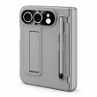 Apple iPhone Duo Foldable Phone Case, Shockproof Protective Cover with Integrated Stylus Holder, Multi-Angle Kickstand, Metal Camera Lens Protector and Full Hinge Protection, iCare