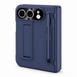 Apple iPhone Duo Foldable Phone Case, Shockproof Protective Cover with Integrated Stylus Holder, Multi-Angle Kickstand, Metal Camera Lens Protector and Full Hinge Protection, iCare