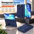 Apple iPhone Duo Foldable Phone Case, Shockproof Protective Cover with Integrated Stylus Holder, Multi-Angle Kickstand, Metal Camera Lens Protector and Full Hinge Protection, iCare