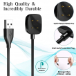 FitBit Versa 3/ 4 USB Charger Cable Charging Cord &ndash; Replacement USB Cable (Black) | iCare
