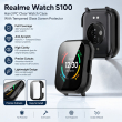 Realme Watch S100 Hard PC Clear Watch Case Full Coverage Anti-scratch Protective Cover with Tempered Glass Screen Protector | iCare