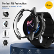 Amazfit GTR 3/GTR 3 Pro Watch Screen Protector Case Compatible with Soft TPU Shockproof Cover Thin Bumper Shell Protector (Black) | iCare