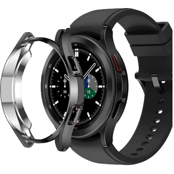 Samsung Watch 4 Classic (46mm) Soft TPU Full Protection Case Cover for Samsung Smart Watch (Flexible | Silicone | Black) | iCare