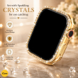 Apple iWatch 8 Ultra (49mm) Sparkling, Protective Tempered Glass Case Included, Crystal Diamond, Apple Watch Cover, Full Protective Case for Women &ndash; Golden | Amlee