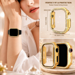 Apple iWatch 8 Ultra (49mm) Sparkling, Protective Tempered Glass Case Included, Crystal Diamond, Apple Watch Cover, Full Protective Case for Women &ndash; Golden | Amlee