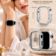 Apple iWatch 8 Ultra (49mm) Sparkling, Protective Tempered Glass Case Included, Crystal Diamond, Apple Watch Cover, Full Protective Case for Women &ndash; Silver | Amlee