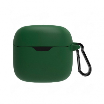 JBL Tune Flex Earbud Silicone Case Cover with Shockproof-Shell, Washable Housing Anti Dust Silicone Sleeve, Simple Solid Color Earphone Cover Charging Box Case &ndash; Dark Green | iCare
